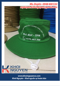Xưởng thêu nón tai bèo số lượng ít. Cơ sở may nón tại Đồng Nai, Hồ Chí Minh. Đáp ứng đơn hàng nhanh, số lượng ít, giao hàng tận nơi. Ms. Duyên - 0948400532 - 0948400531