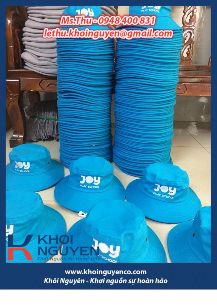  Cơ sở sản xuất nón tai bèo, nón mầm non Khôi Nguyên, nhà sản xuất tại HCM, in thêu nội dung theo yêu cầu. 0948400831